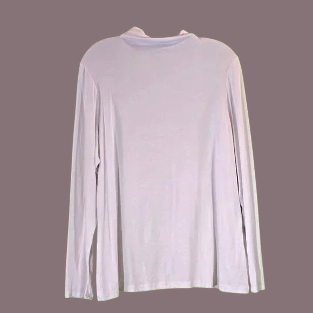 Christian Siriano	long sleeve white funnel-neck very light rayon jersey size XL